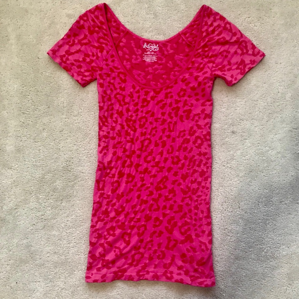 FREE PEOPLE | Intimately Hot Pink Leopard Top